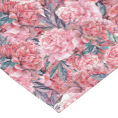 Tafelkleed met roze pioenrozen (Hoek)