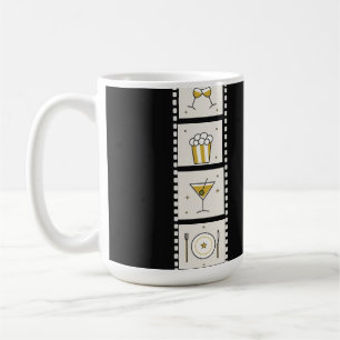 Tafelkleed met vintage bioscoopfilmstrook koffiemok
