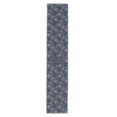 Tafelkleed Navy Goud Bloemen Lux Monogram Ontwerp (Voorkant)