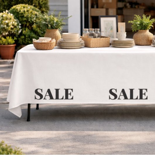 Tafelkleed opruiming verkoop display decoratie