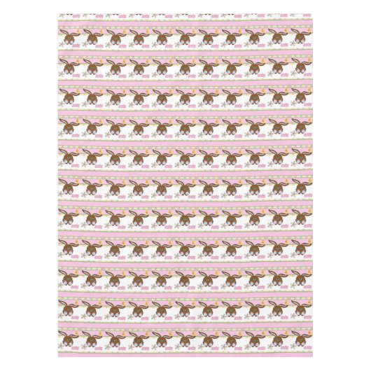 Tafelkleed Paashaas Eieren Roze (Voorkant)