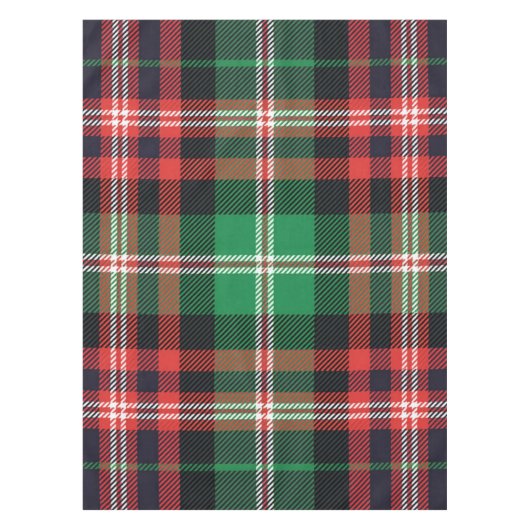 Tafelkleed Rood en Groen Kerst Winter Plaid (Voorkant)