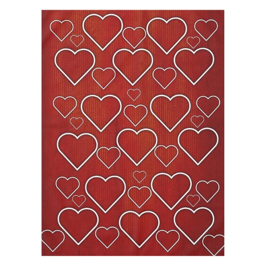 Tafelkleed Rood & Wit Harten (Voorkant)