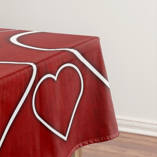 Tafelkleed Rood & Wit Harten (Voorbeeld)