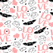 Tafelkleed Roze Zwart Liefde Tekst Bruiloft