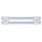 Tafelkleed Runner Blauw Wit Streep Gelukkig Verjaa (Horizontaal)