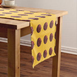 Tafelkleed Runner Rode Kerstbal met Gouden Accent