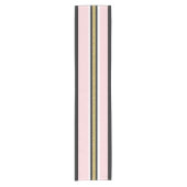 Tafelkleed Runner Roze & Wit Goud Zwart Streep (Voorkant)