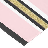 Tafelkleed Runner Roze & Wit Goud Zwart Streep (Hoek)