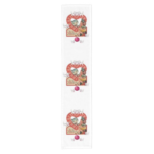 Tafelkleed Runner Valentijns  Kitten (Voorkant)