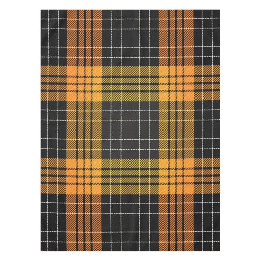 Tafelkleed Sinaasappel zwart Halloween Plaid (Voorkant)