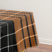 Tafelkleed Sinaasappel zwart Halloween Plaid (Voorbeeld)