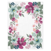 Tafelkleed Tropische Bloemen op Wit (Voorkant)