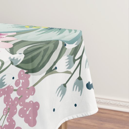 Tafelkleed Tropische Bloemen op Wit (Voorbeeld)