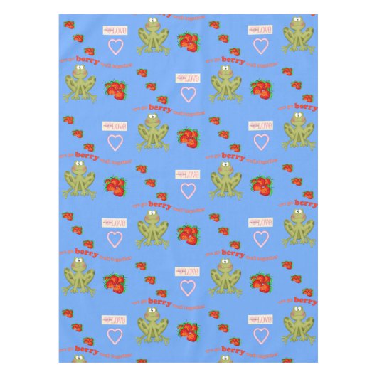 Tafelkleed Valentijnsdag Berry Frog Love (Voorkant)