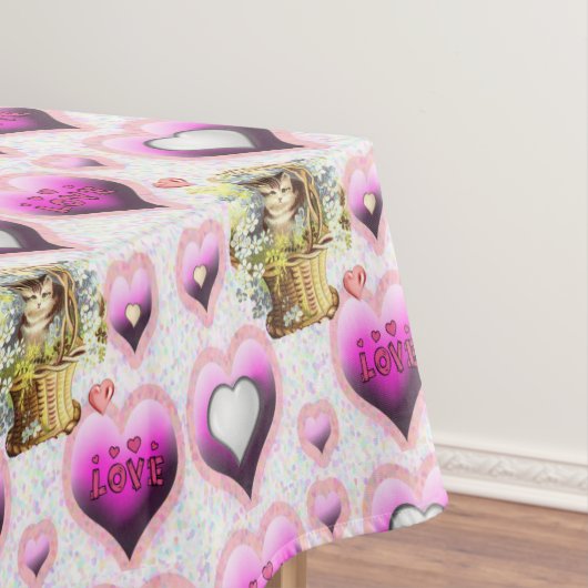 Tafelkleed Valentijnsdag  Cat (Voorbeeld)