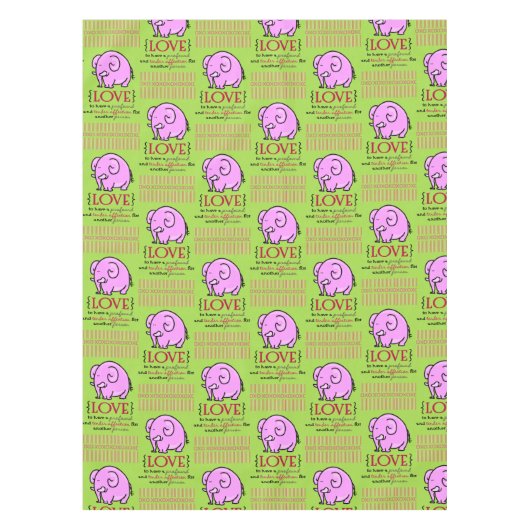 Tafelkleed Valentijnsdag roze olifant liefde (Voorkant)