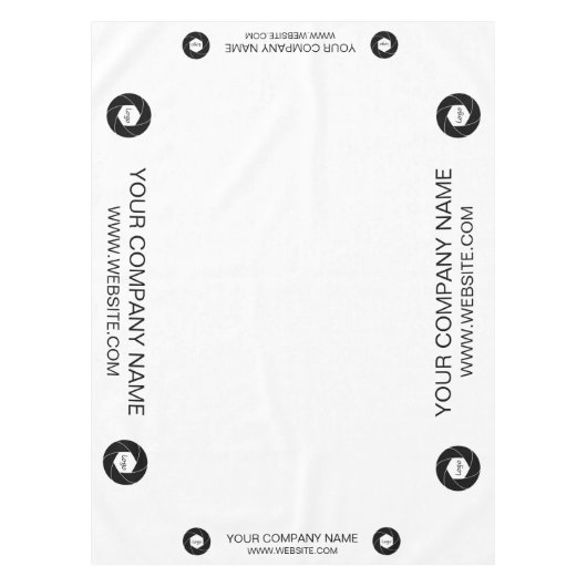 Tafelkleed voor beurs met aangepast logo perzik (Voorkant)