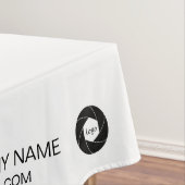 Tafelkleed voor beurs met aangepast logo perzik (Voorbeeld)