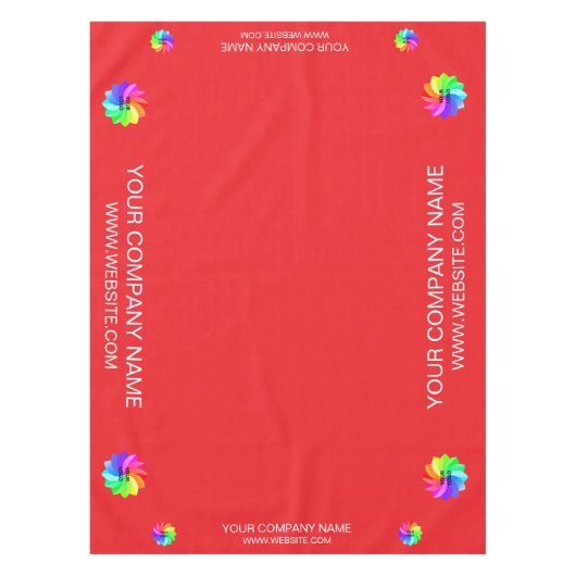 Tafelkleed voor beurs met aangepast logo rood (Voorkant)