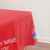 Tafelkleed voor beurs met aangepast logo rood (Voorbeeld)