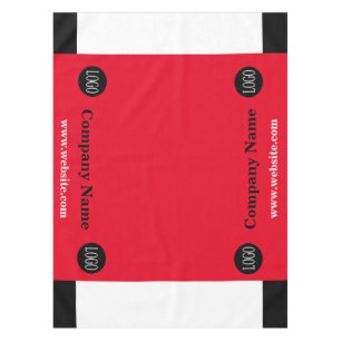 Tafelkleed voor beurs met aangepast logo rood zwar