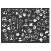Tafelkleed, vrolijk kerstsymbool zwart en wit tafelkleed (Voorkant (Horizontaal))