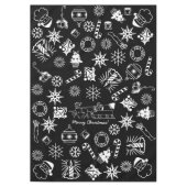 Tafelkleed, vrolijk kerstsymbool zwart en wit tafelkleed (Voorkant)