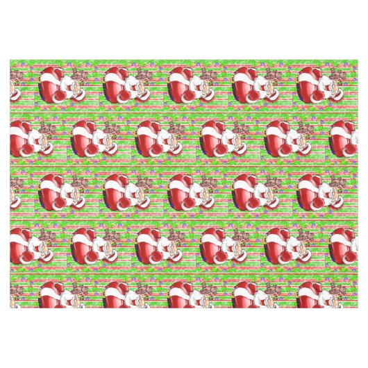 Tafelkleed, vrolijke kerststreep Teddy Bear Tafelkleed (Voorkant (Horizontaal))