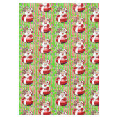 Tafelkleed, vrolijke kerststreep Teddy Bear Tafelkleed (Voorkant)