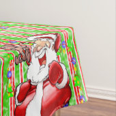 Tafelkleed, vrolijke kerststreep Teddy Bear Tafelkleed (Voorbeeld)