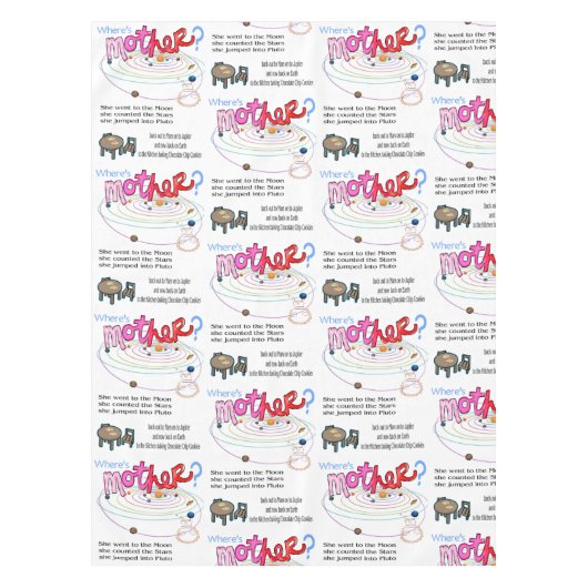 Tafelkleed Waar is mama? Moederdag (Voorkant)