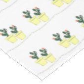 Tafelkleed Wit Cactus Geel (Gekanteld)