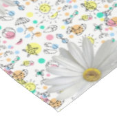 Tafelkleed Wit Daisy Bloemen Zomer Plezier (Gekanteld)
