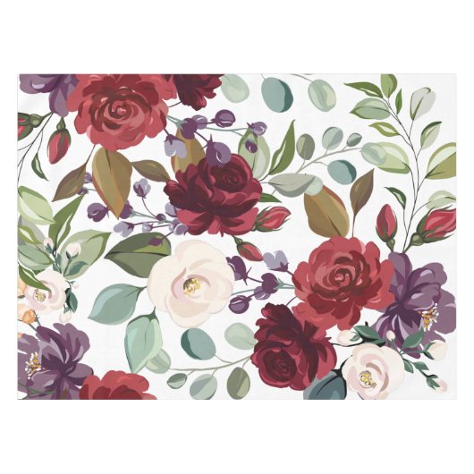 Tafelkleed wit rozen goud geometrisch (Voorkant (Horizontaal))