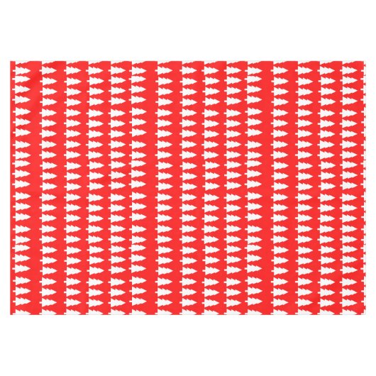 Tafelkleed, wit Vrolijk kerstbomen Rood Tafelkleed (Voorkant (Horizontaal))