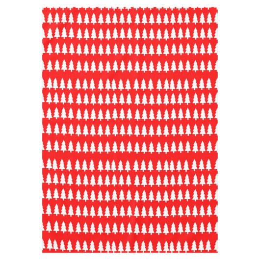 Tafelkleed, wit Vrolijk kerstbomen Rood Tafelkleed (Voorkant)