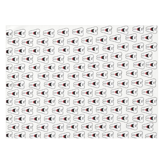 Tafelkleed Witte Tanden Glimlach Tandarts (Voorkant (Horizontaal))