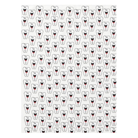 Tafelkleed Witte Tanden Glimlach Tandarts (Voorkant)