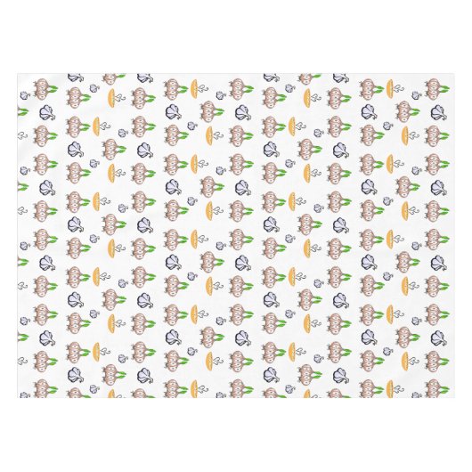 Tafelkleed witte uien, knoflooksoep koken (Voorkant (Horizontaal))