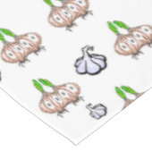 Tafelkleed witte uien, knoflooksoep koken (Gekanteld)