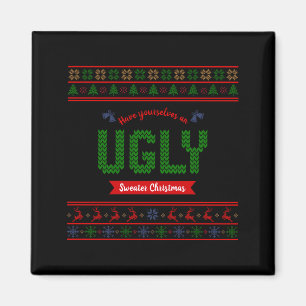 Tafell Christmas Noords breipatroon Rood Groen Lel Magneet