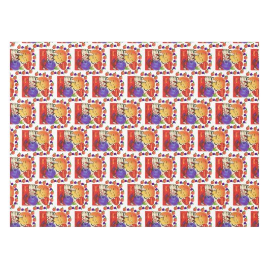 Tafellade Valentijnsdag Peraches Plums Tafelkleed (Voorkant (Horizontaal))