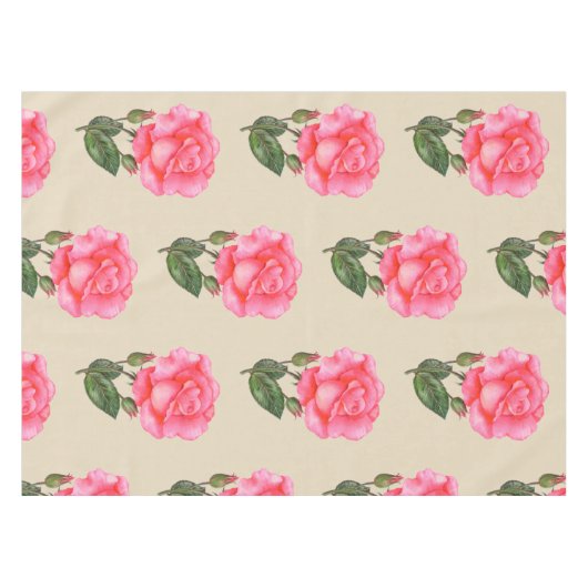  tafellaken Roze rozen Bloemflesje (Voorkant (Horizontaal))