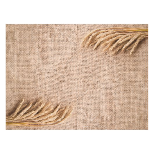 Tafellaken Tarwe op Burlap Sack Country Rustic Far (Voorkant (Horizontaal))