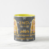 Tafellappen Kerstmuts 2e plaats wedstrijd winnaar Mok (Midden)