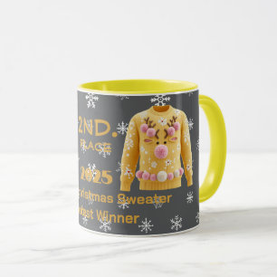 Tafellappen Kerstmuts 2e plaats wedstrijd winnaar Mok