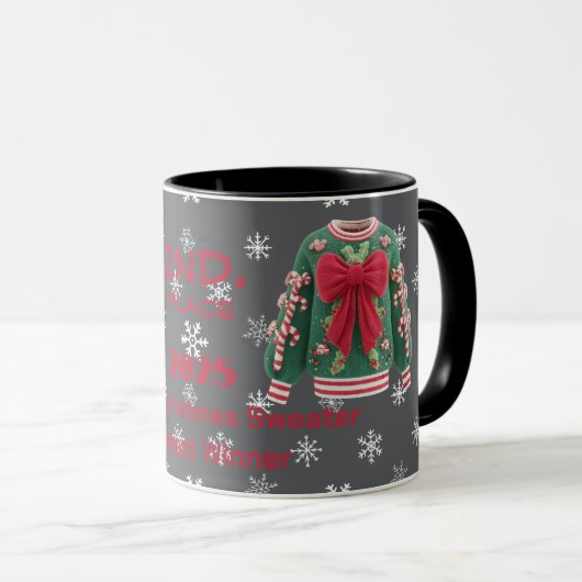 Tafellappen Kerstmuts 2e plaats wedstrijd winnaar Mok (Voorkant rechts)