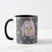 Tafellappen Kerstmuts 2e plaats wedstrijd winnaar Mok (Links)