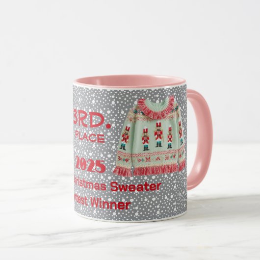 Tafellappen Kerstmuts 3e. plaats wedstrijd winnaar Mok (Voorkant rechts)